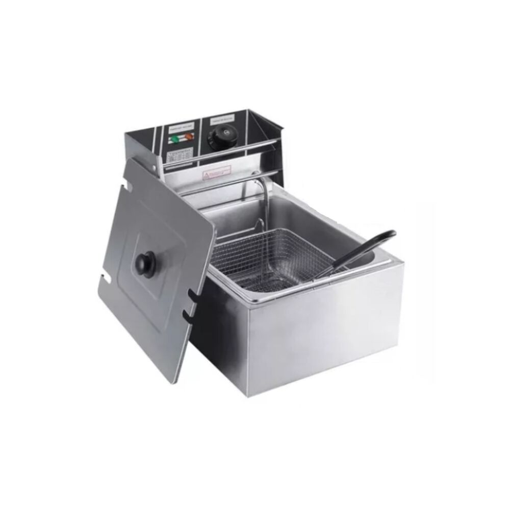 Freidora Eléctrica De Acero Con Tapa - 1 Canasto 6 Litros image number 0.0