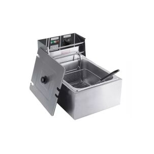 Freidora Eléctrica De Acero Con Tapa - 1 Canasto 6 Litros