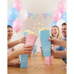 Pack De 12 Caja De Pop Corn Baby Shower Revelacion De Genero