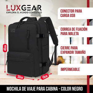 Mochila De Viaje Expansible Luxgear Nomadlifev2 Impermeable - Negro
