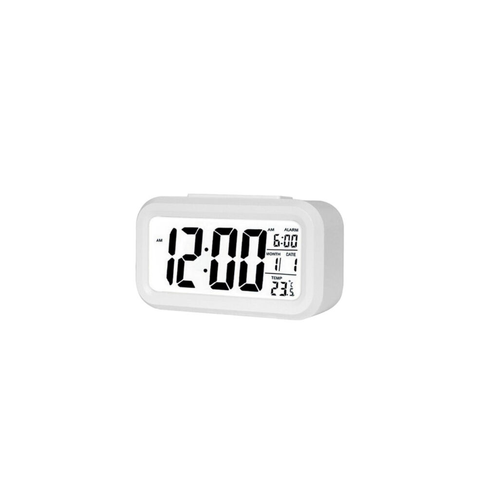Reloj Despertador Digital Pantalla Lcd Color Blanco - Ps image number 0.0