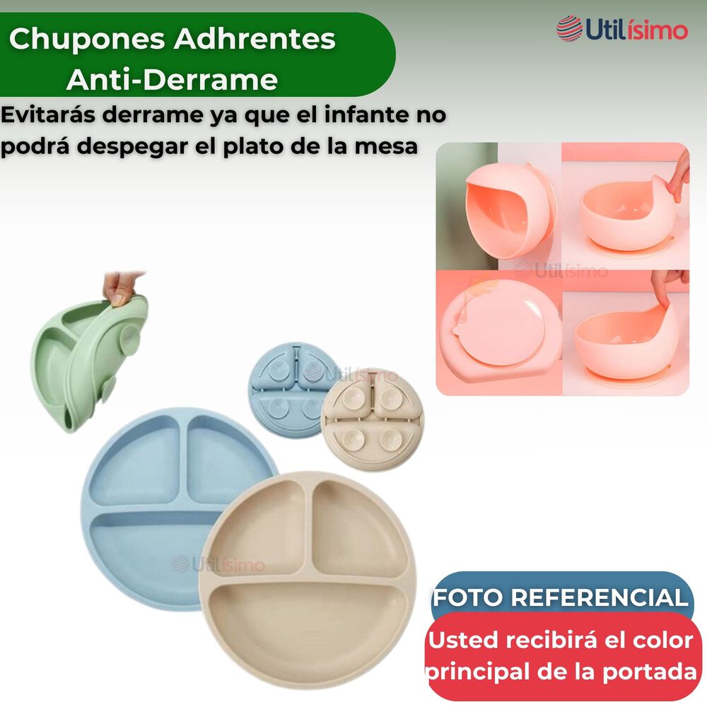 Set De Alimentación Bebé Silicona 5 Piezas Libre Bpa Colores Surtidos image number 2.0