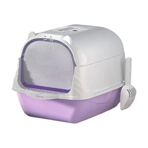 Arenero Baño Sanitario De Gatos Tapa Plegable Grande Morado