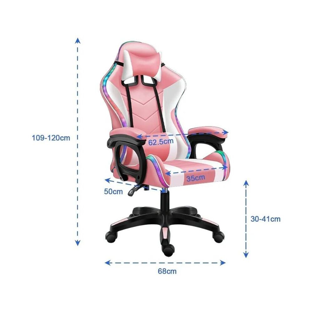 Silla De Escritorio Gamer Ergonómica Luz Led Rgb Y Masajeador image number 6.0