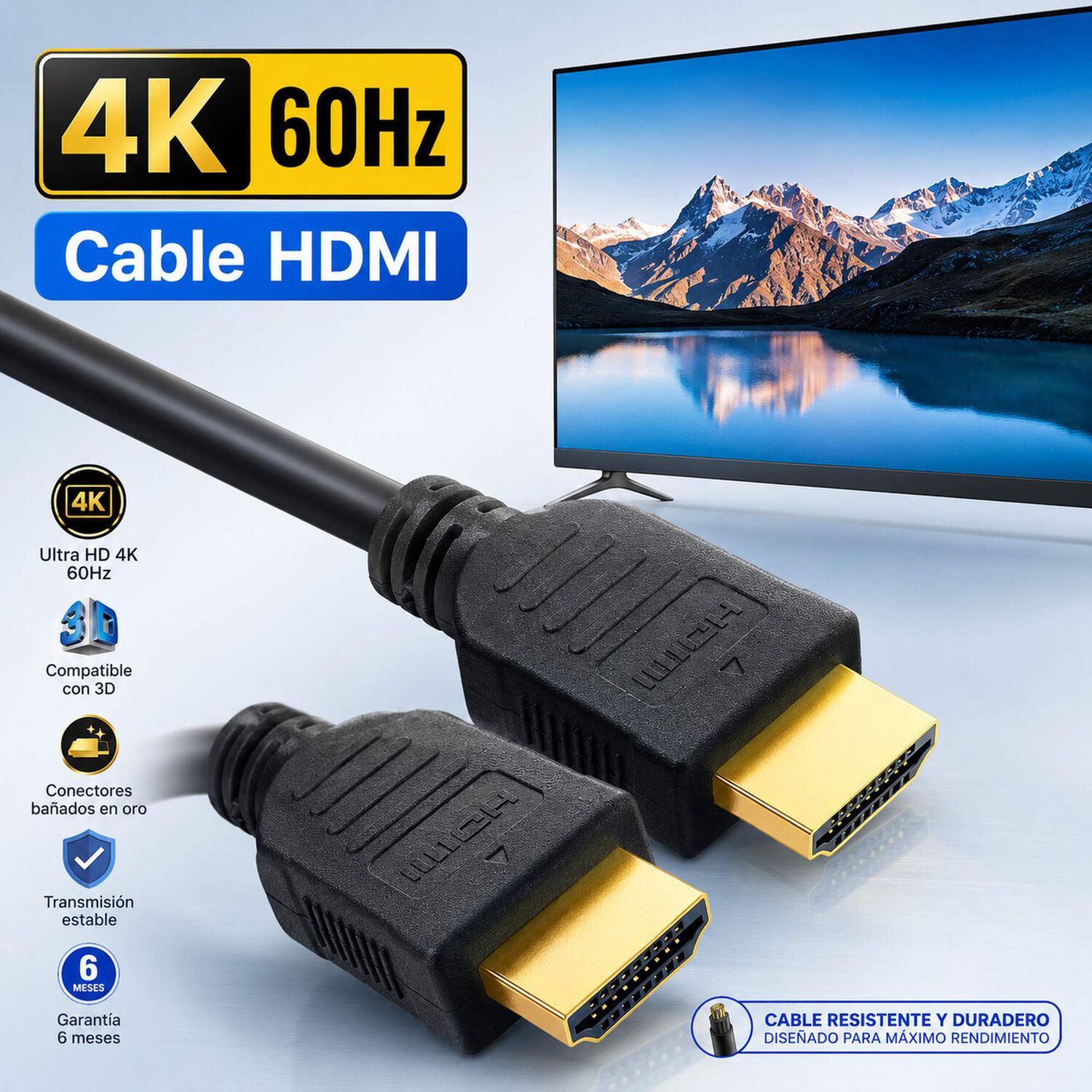 Cable Hdmi 4k 1.8m Ultra Hd Versi&oacute;n 2.0 3d Hdtv Ulink 150163 image number 3.0