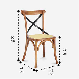 Pack 4 Sillas De Comedor Crossback Madera Natural