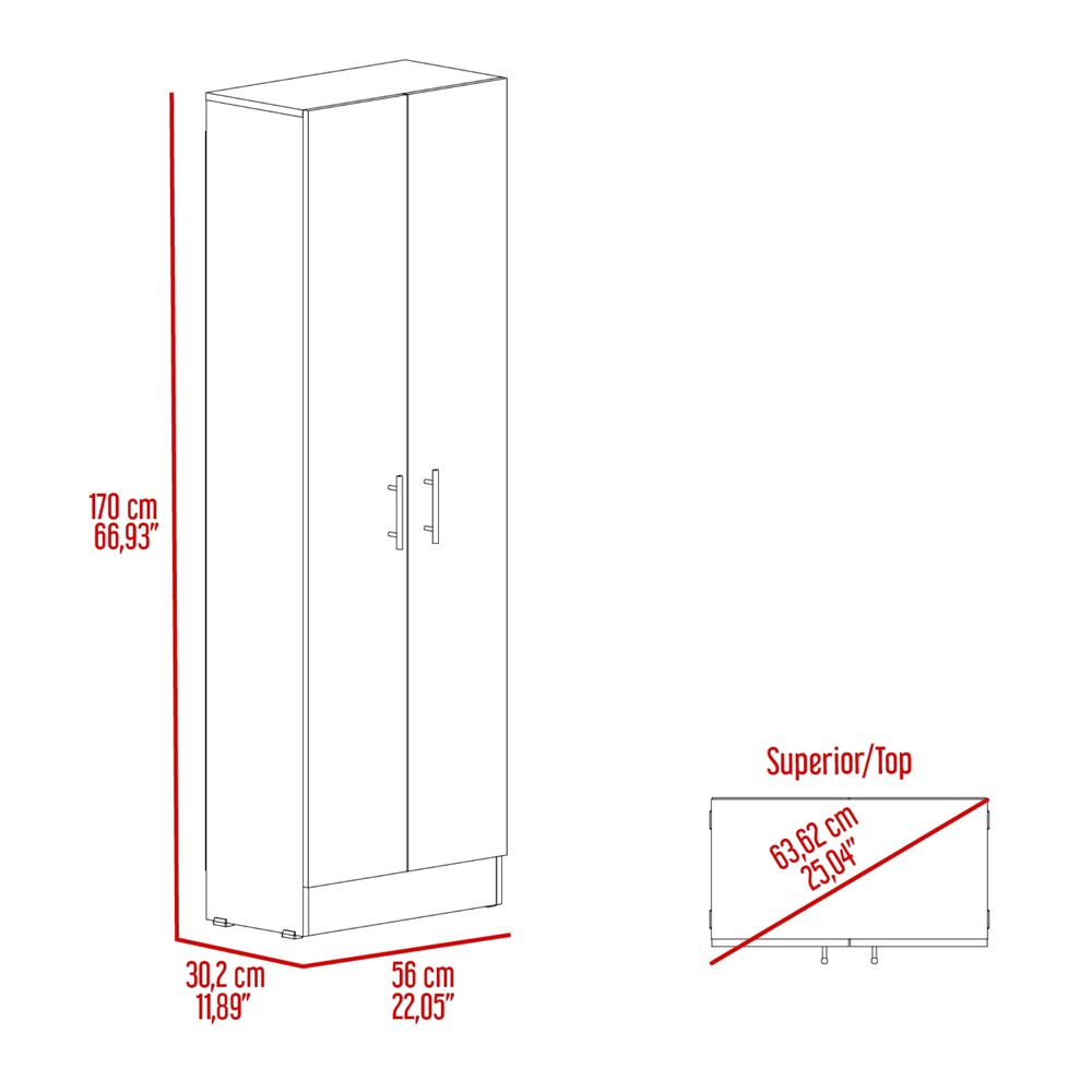 Mueble Despensa Multiusos 170x56x30,2 Cm Blanco image number 6.0