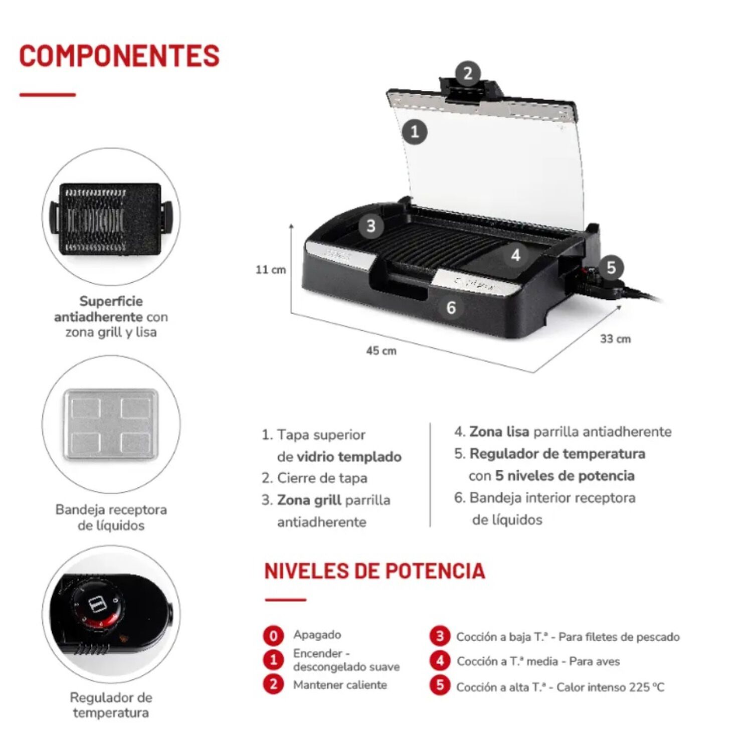 Parrilla El&eacute;ctrica Thomas Th-224 Grill Y Plancha Cocina image number 9.0