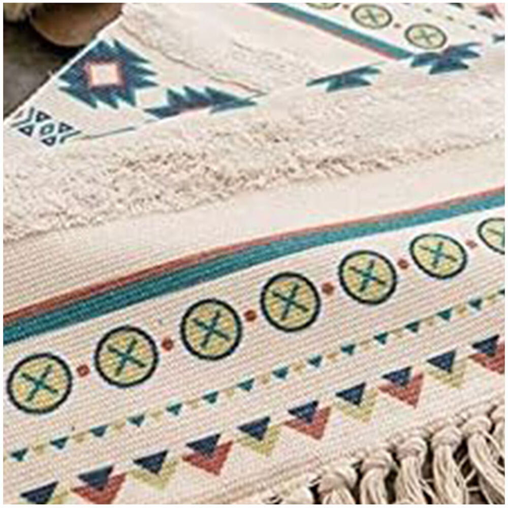Bajada De Cama Bordada Kilim De Estilo Etnico 60x100 Cm image number 1.0