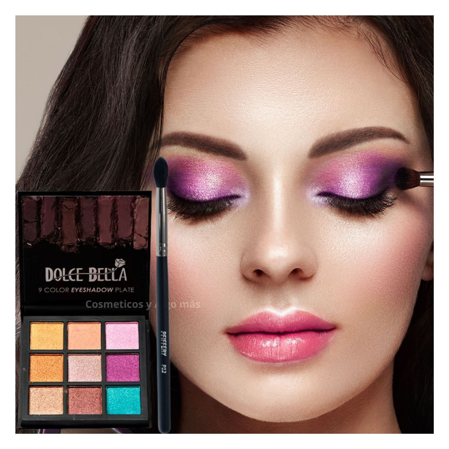 Set Paleta Sombras Profesional 9 Tonos Y Brocha Difuminadora. image number 0.0