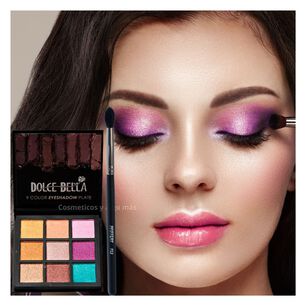Set Paleta Sombras Profesional 9 Tonos Y Brocha Difuminadora.