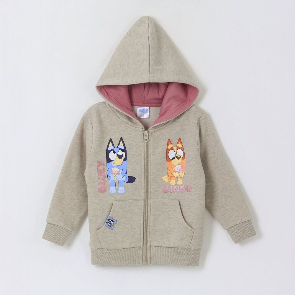 Poler&oacute;n Con Cierre Ni&ntilde;a Beige Bingo & Bluey image number 0.0