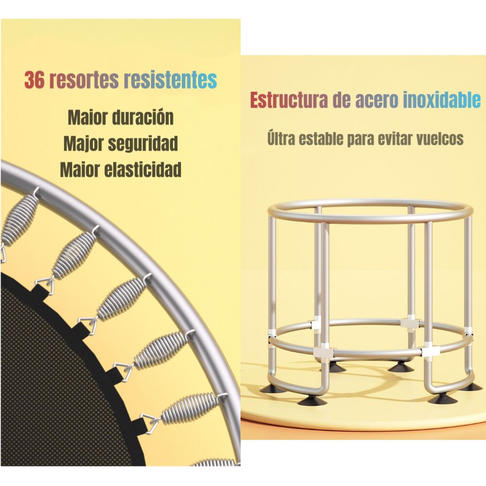 Cama Elástica Trampoline 150cm Con Barra Ejercicio Lubabycas image number 3.0