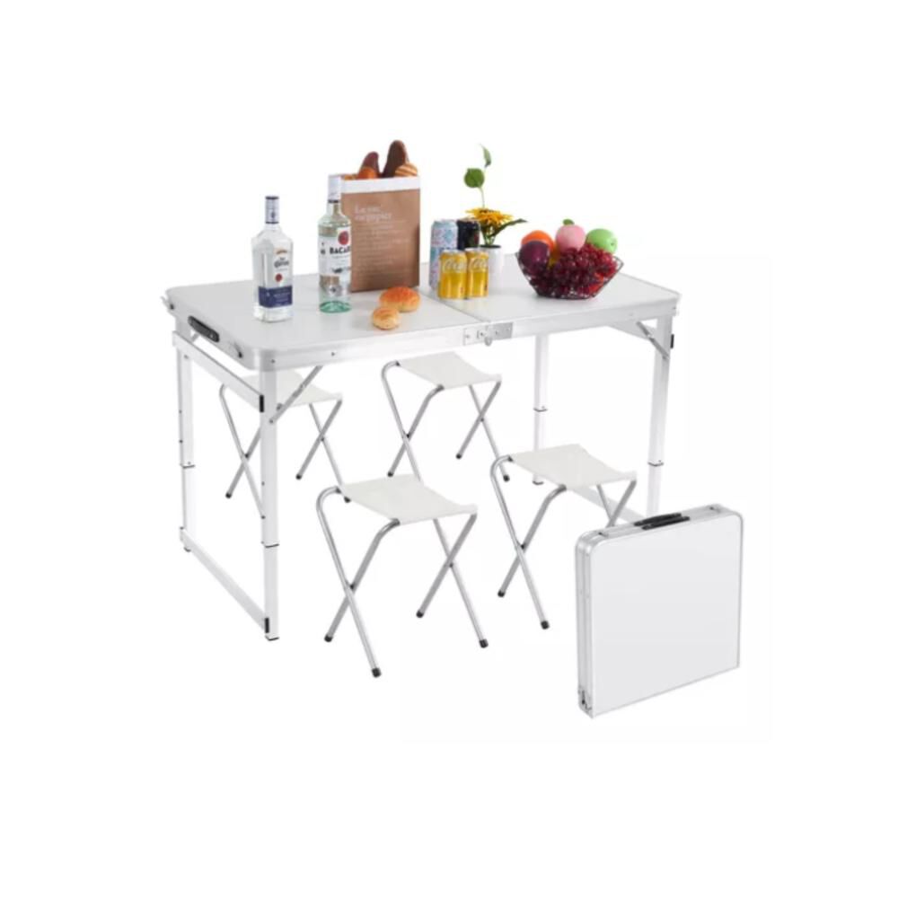 Mesa Plegable Portátil 4 Sillas De Aleación Aluminio Camping image number 7.0