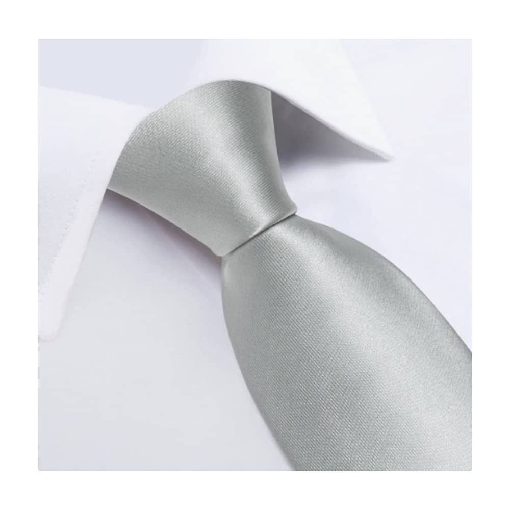 Corbatas Seda Hombres, Pa&ntilde;o Y Colleras Plateado image number 2.0