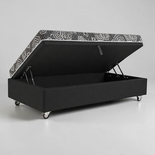 Cama Baul 1..5 Plaza L90 Cm+ Colchon Modelo Ideal / Con Ruedas Deluxe (negro)