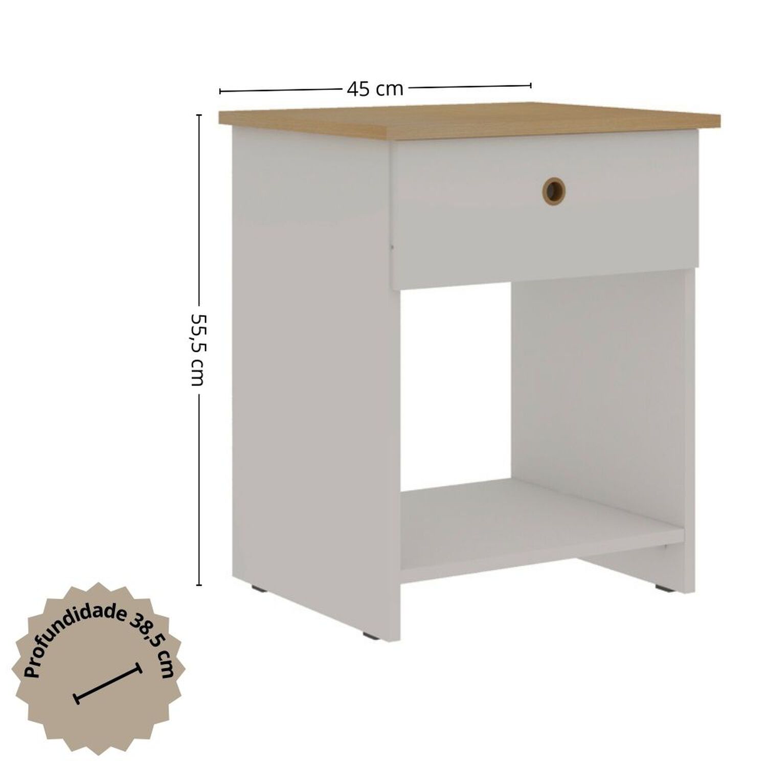 Velador 1 Cajon Hazlo Tu Mismo Simm Blanco image number 3.0