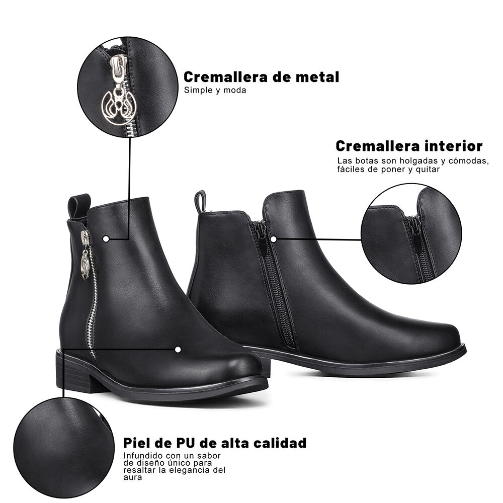 Botin Casual Mujer Eco Cuero Vintage Elegante Weide Zs68 image number 7.0