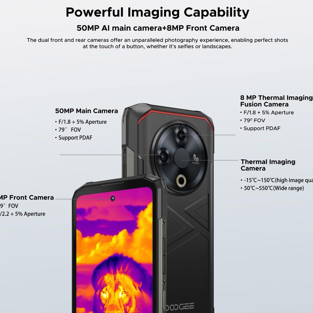 Doogee Fire 6 Smartphone Resistente Con Cámara Térmica Y Batería De 10.400mah image number 5.0