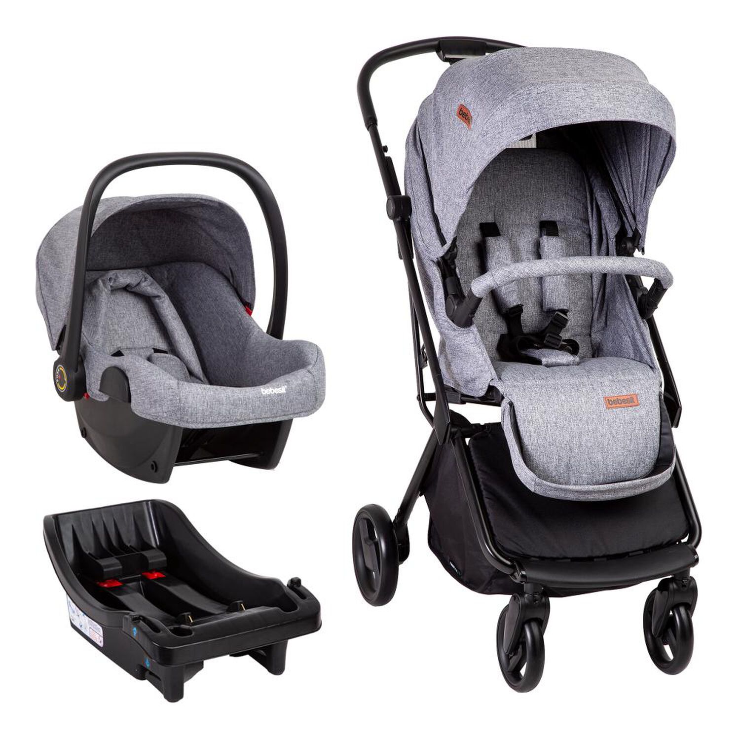 Coche Cuna Travel System Bebesit Swift 360 Gris image number 0.0