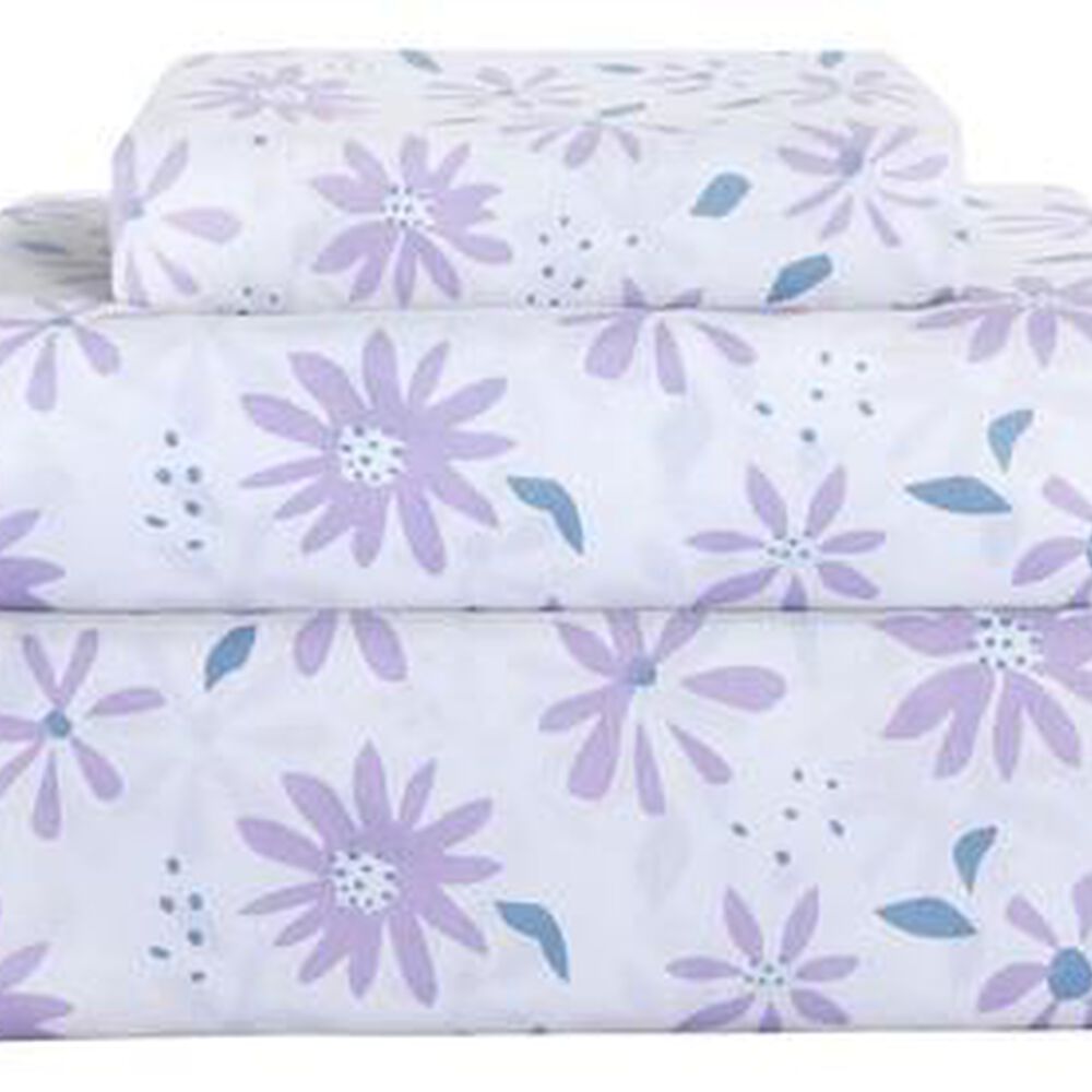 Sabana Andes Microfibra Estampada Hoja Lila 1.5 Plaza image number 2.0