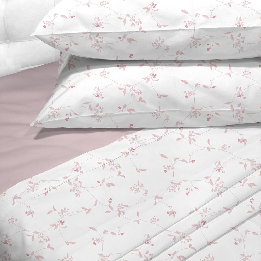 Sabanas Andes 180 Hilos Estampada Enredadera Rosa 1.5 Plazas image number 0.0