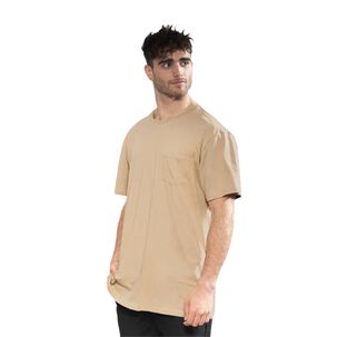 Polera Orgánica Con Bolsillo Café Claro Hombre Falcone Polera Orgánica Con Bolsillo Café Claro Hombre Falcone