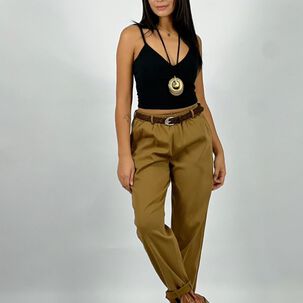 Jogger Elasticado Gabardina Con Cinturón