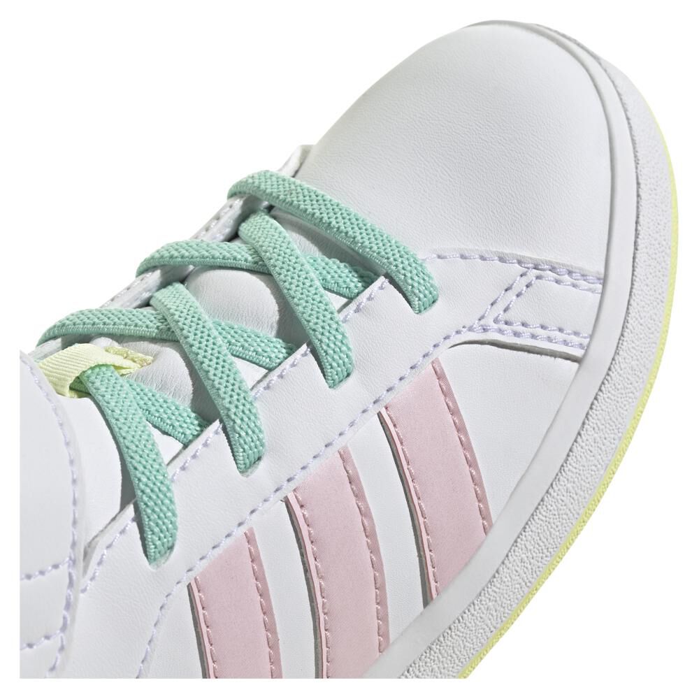 Zapatilla Infantil Niña Adidas Grand Court Mid Blanco/rosado image number 7.0
