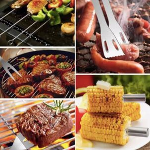 Juego De Utensilios De Acero Inox Para La Parrilla 25 Uds