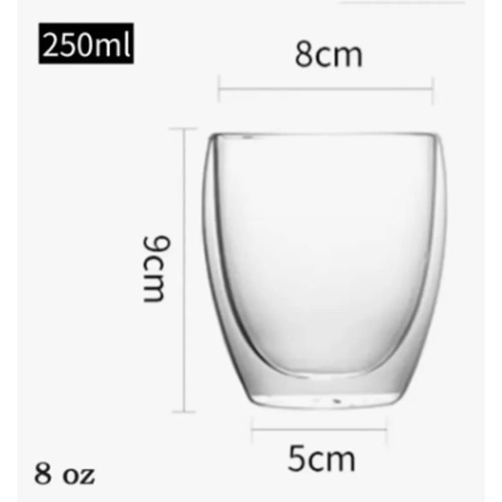 Taza Cafe 4 Vasos Vidrio Mug Doble Pared T&eacute;rmica Reforzada image number 4.0