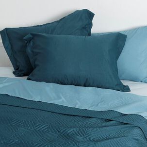 Set Cubrecama + Sabana 1.5 Plazas Azul