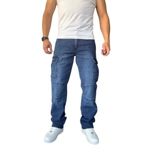 Jeans Cargo Recto Elasticado Stragth Fit Focalizado