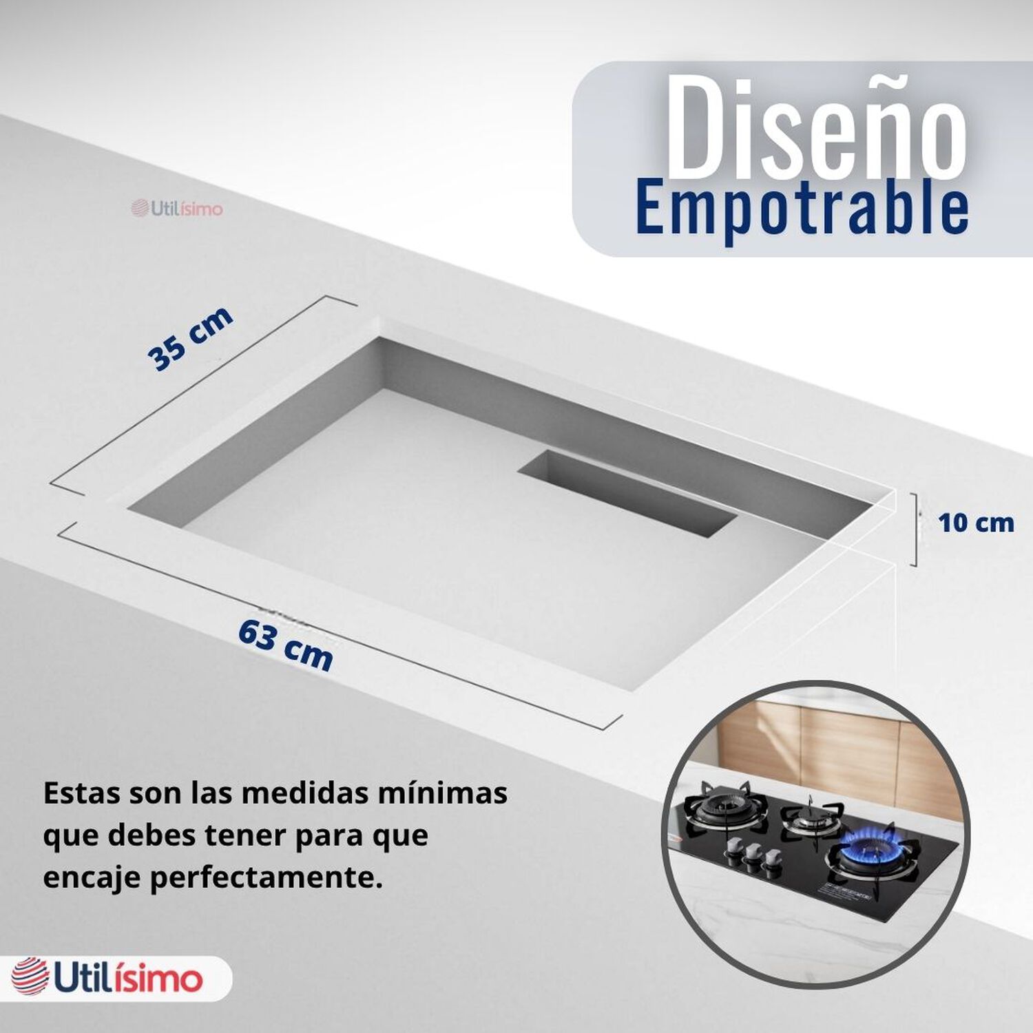 Encimera Gas Licuado 3 Platos Vidrio Templado image number 4.0