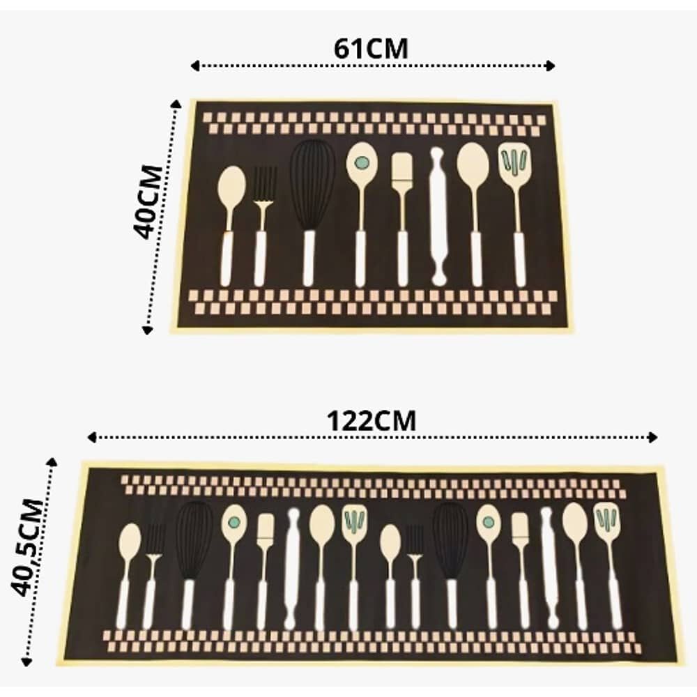 Alfombra Cocina Piso Entrada Antideslizante Caf&eacute; image number 1.0