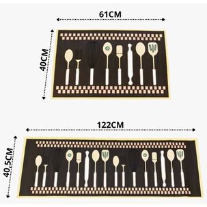 Alfombra Cocina Piso Entrada Antideslizante Caf&eacute;