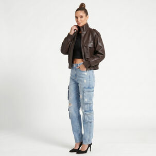 Chaqueta Ecocuero Bomber Mujer Kendall