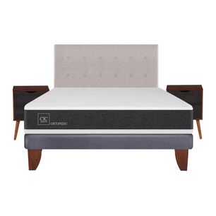 Cama Europea Cic Ortopedic / 2 Plazas / Base Normal + Set De Maderas