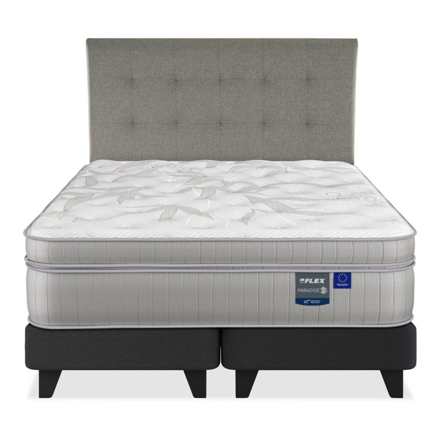 Cama Europea Flex Paradise / 2 Plazas / Base Dividida + Respaldo image number 1.0