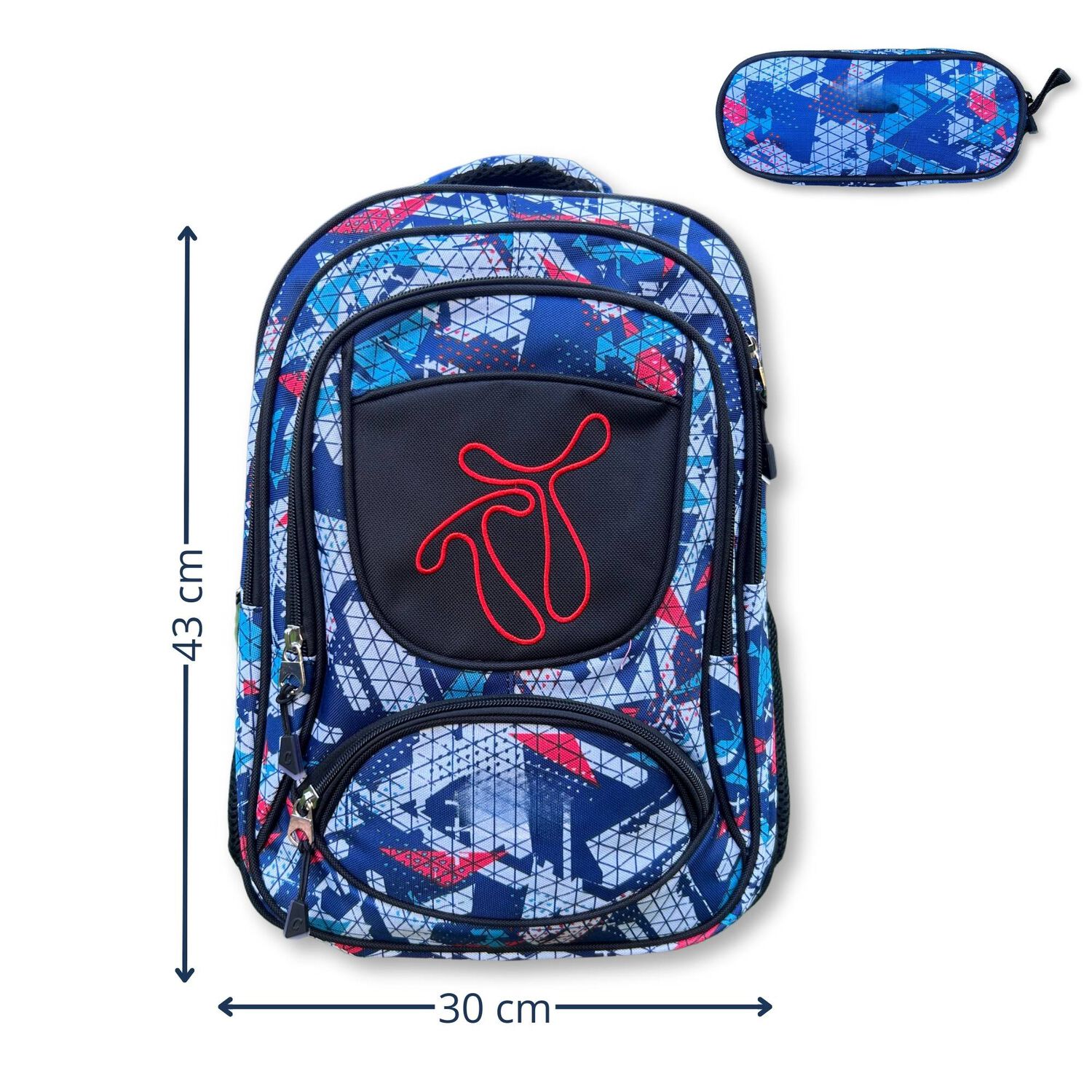 Mochila Escolar Con Estuche 43cm Dise&ntilde;o Estampado Surtido Blue image number 2.0