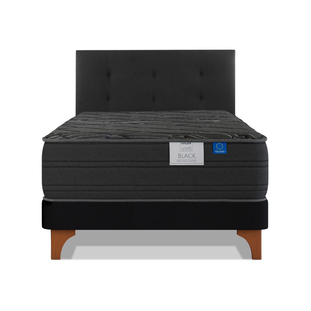 Cama Europea Flex Black / 1.5 Plazas / Base Normal + Respaldo image number 1.0