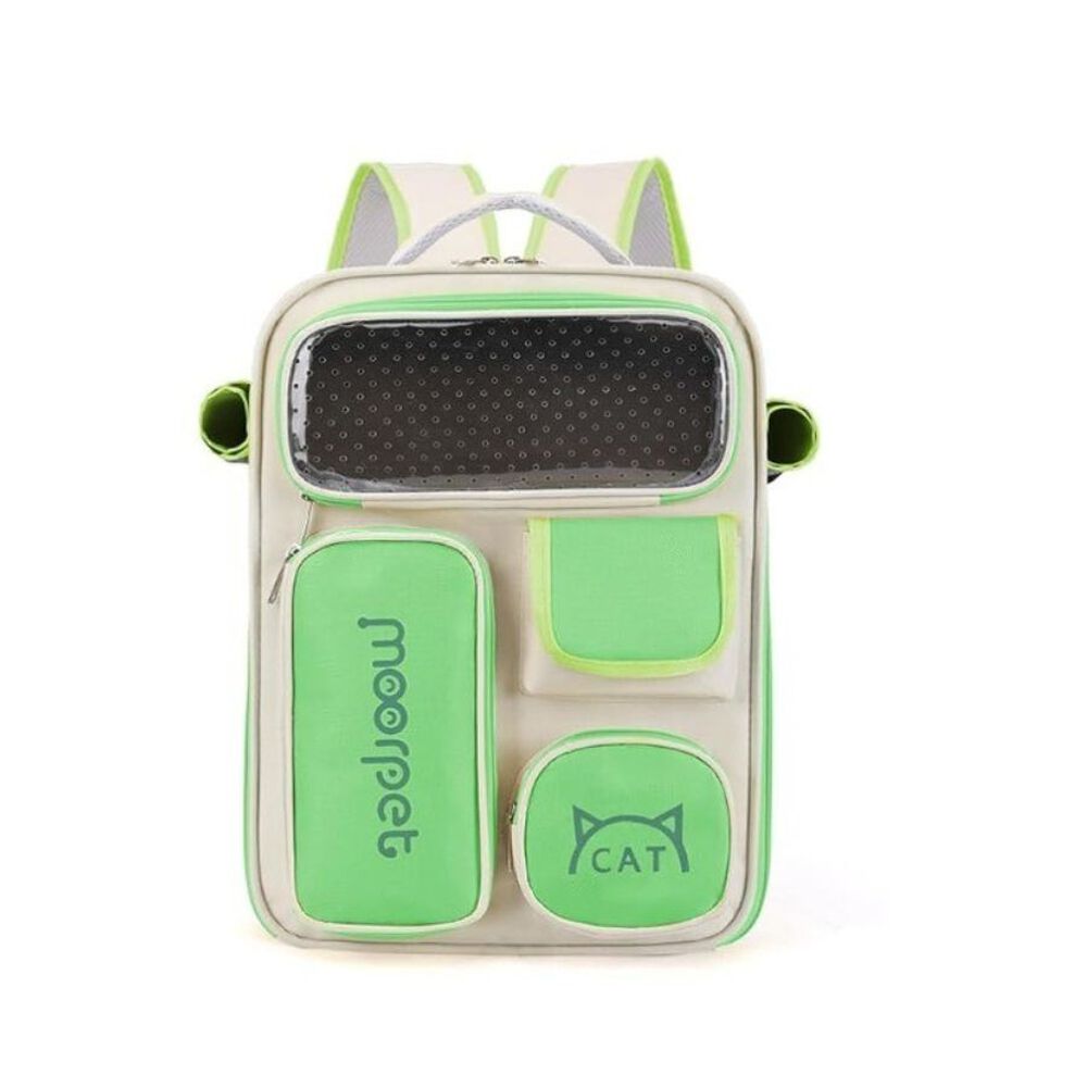Bolso Mochila De Transporte Para Gatos Portátil Verde image number 6.0