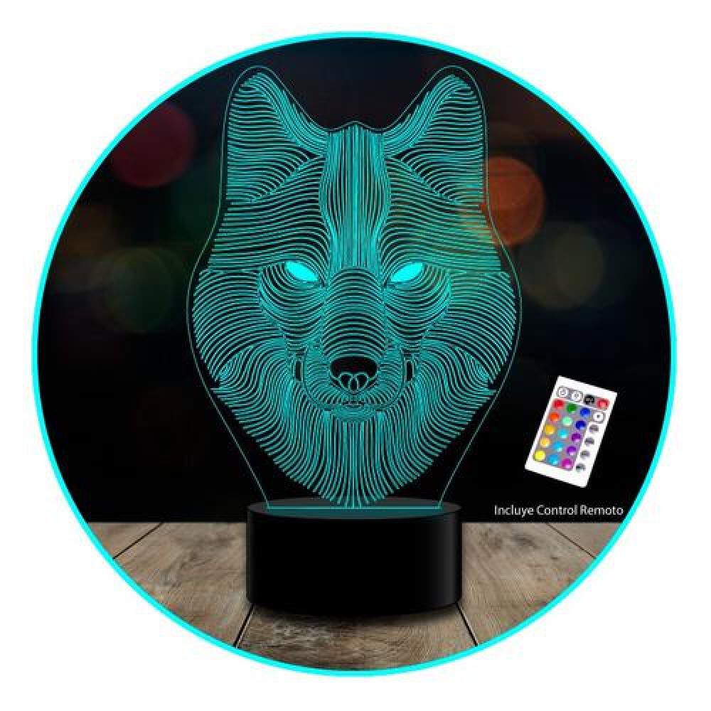 Lámpara 3d Lobo Wolf, Game Of Thrones Stark, 7 Colores Acril image number 0.0