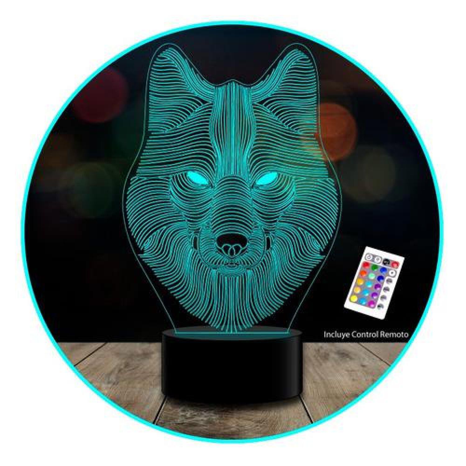 L&aacute;mpara 3d Lobo Wolf, Game Of Thrones Stark, 7 Colores Acril image number 0.0