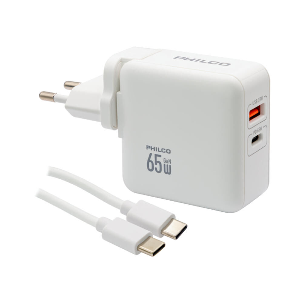 Cargador Super Rapido Philco Usb 3.0 65w image number 1.0
