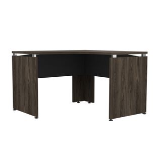 Escritorio En L 120x120x75 Cm Fm-003n Negro Y Café Oscuro