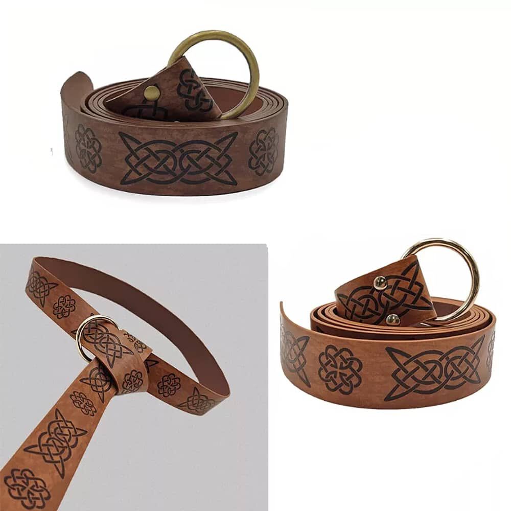 Cinturon Vikingo Medieval De Cuero Pu Accesorio Cosplay image number 2.0