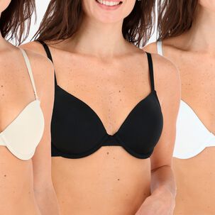 Pack 3x Sosten Balconet Push Up Flores Mujer 24874-24