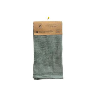 Set 2 Pa&ntilde;os De Cocina Cuadros Verde Olivo