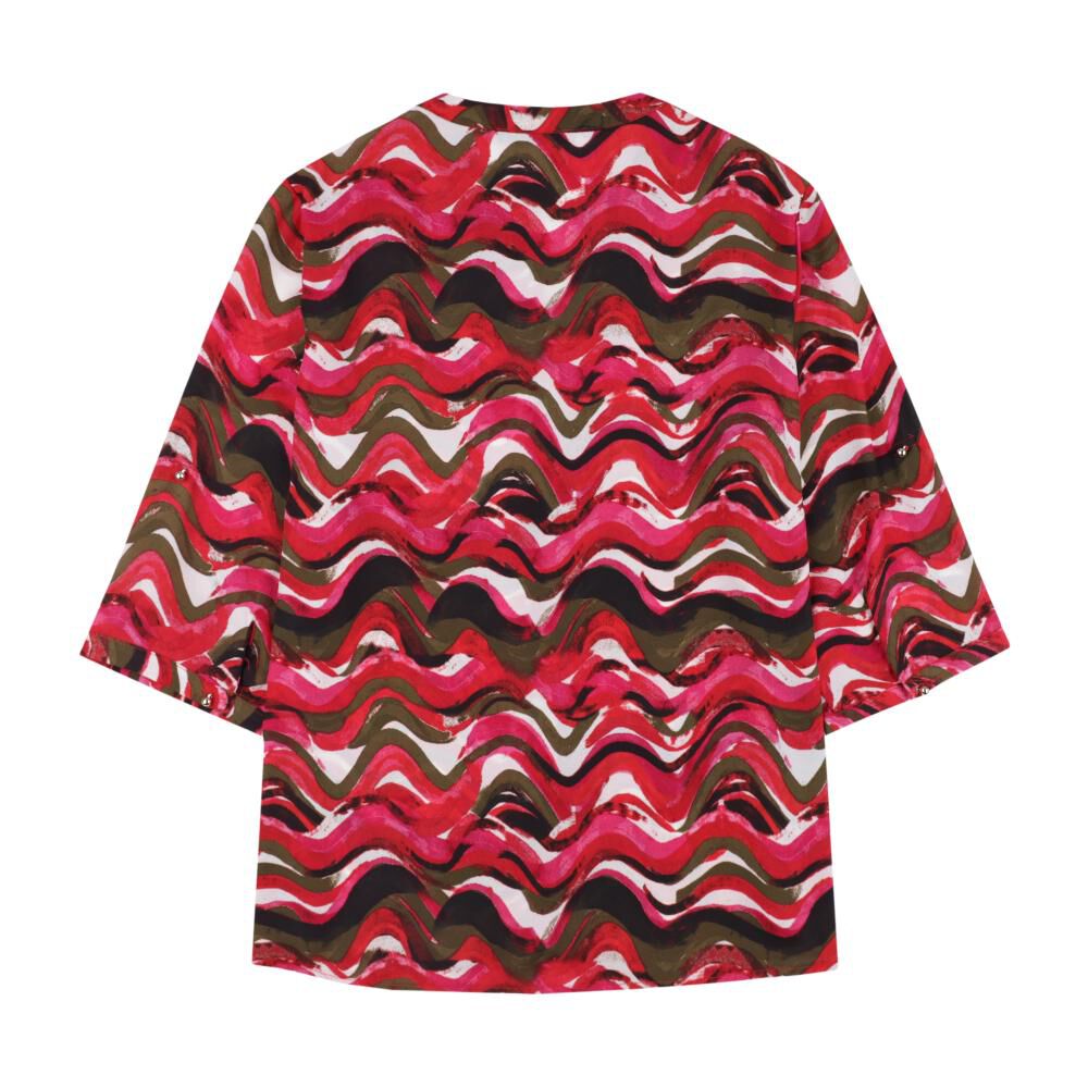 Blusa Full Print Manga 3/4 Roll Up Cuello Mao Mujer Lesage image number 1.0